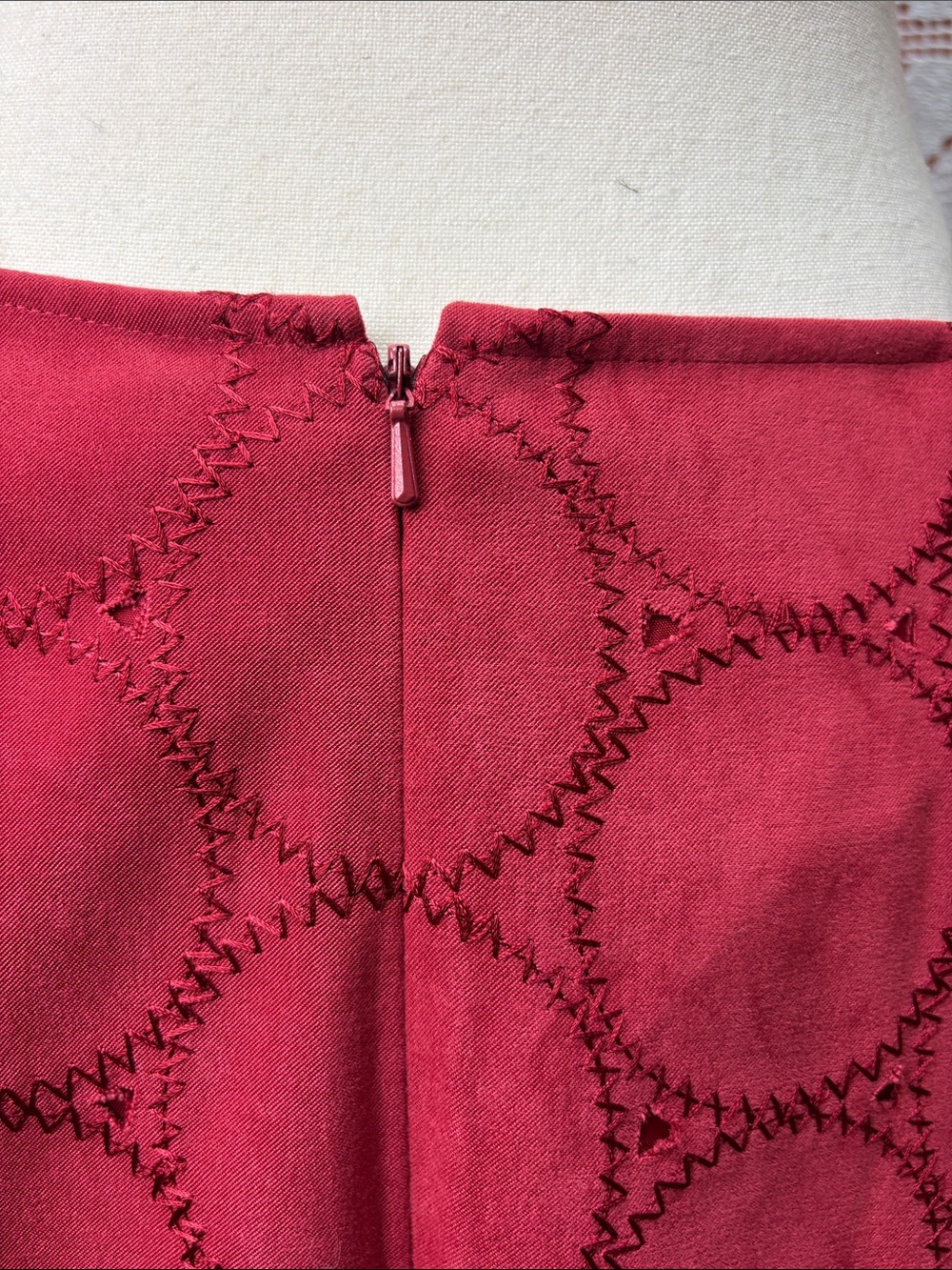 Vintage Coldwater Creek | Red Circle Patchwork Skirt - Picture 5 of 8